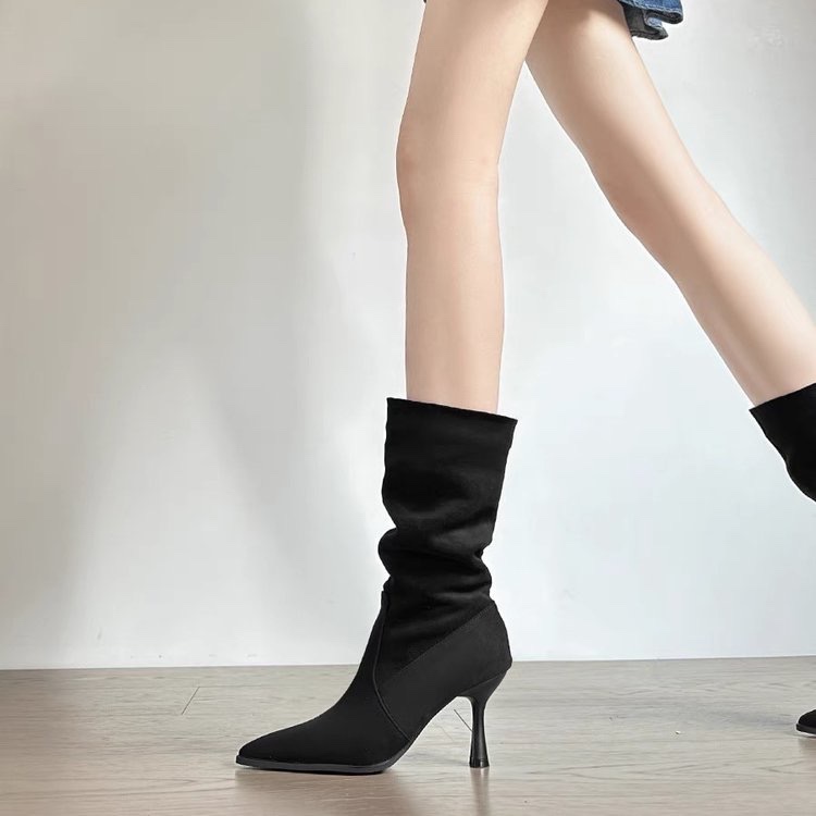 Sewing Nylon - Botas modernas a media pantorrilla de
