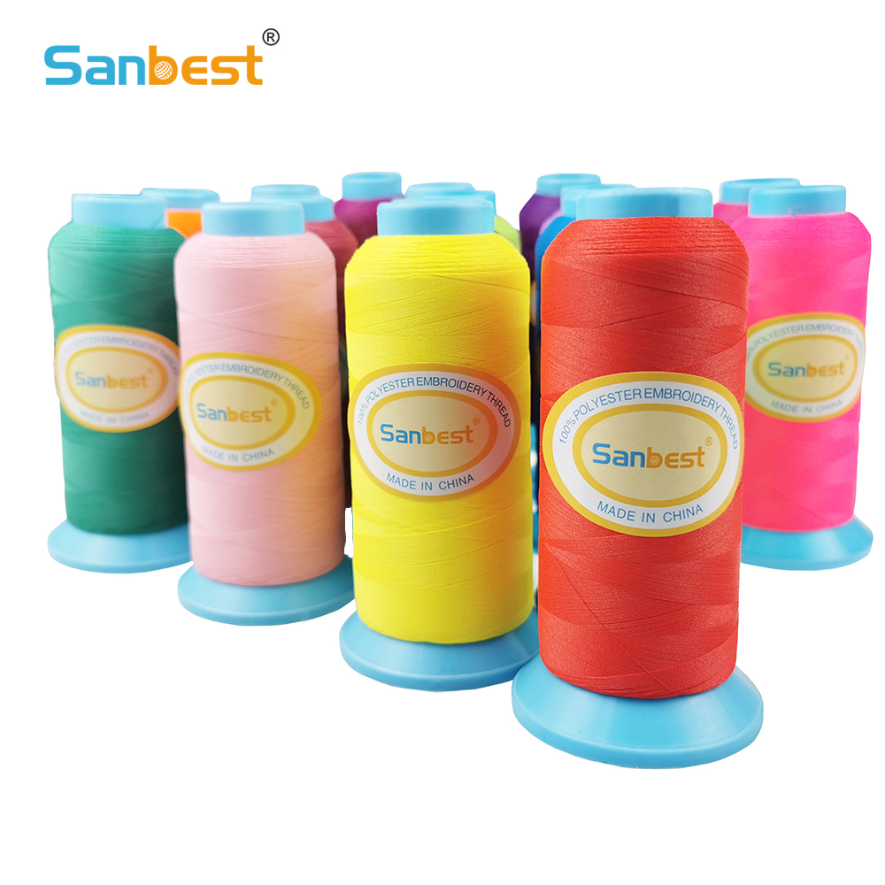 Serger Thread Cone - Sanbest-Hilo de bordar mate, 3000M, 120D/2