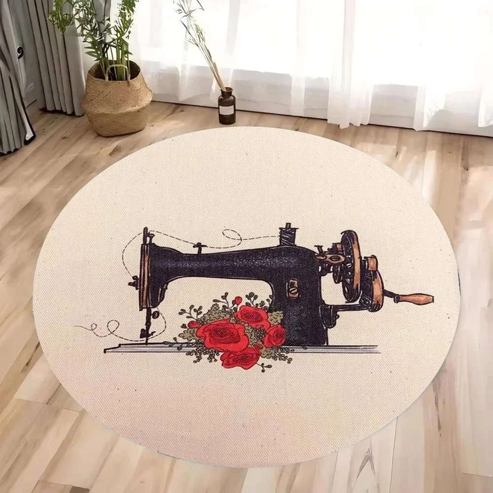 ~O~ Alfombra redonda para máqu - Sewing Machine In Textile reseña y precio