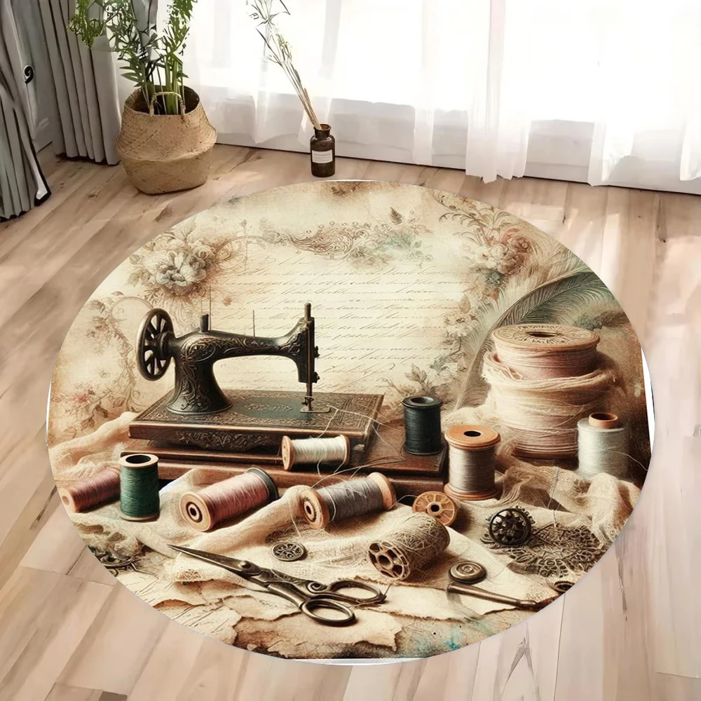 ~O~ Alfombra redonda para máqu - Sewing Machine In Textile reseña y precio