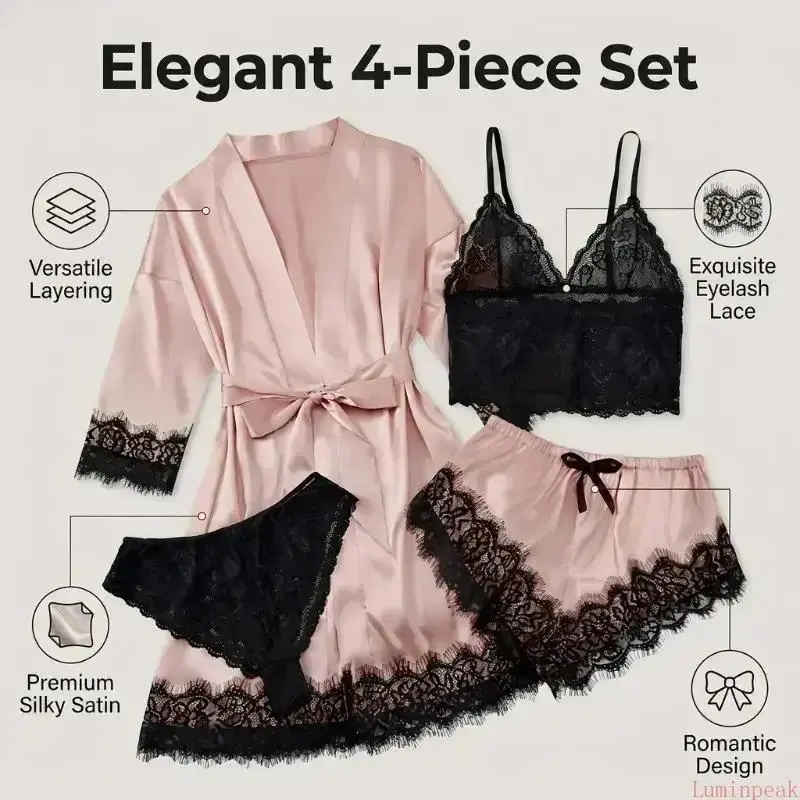 Conjuntos de pijama de satén d - Sewing Garment reseña y precio